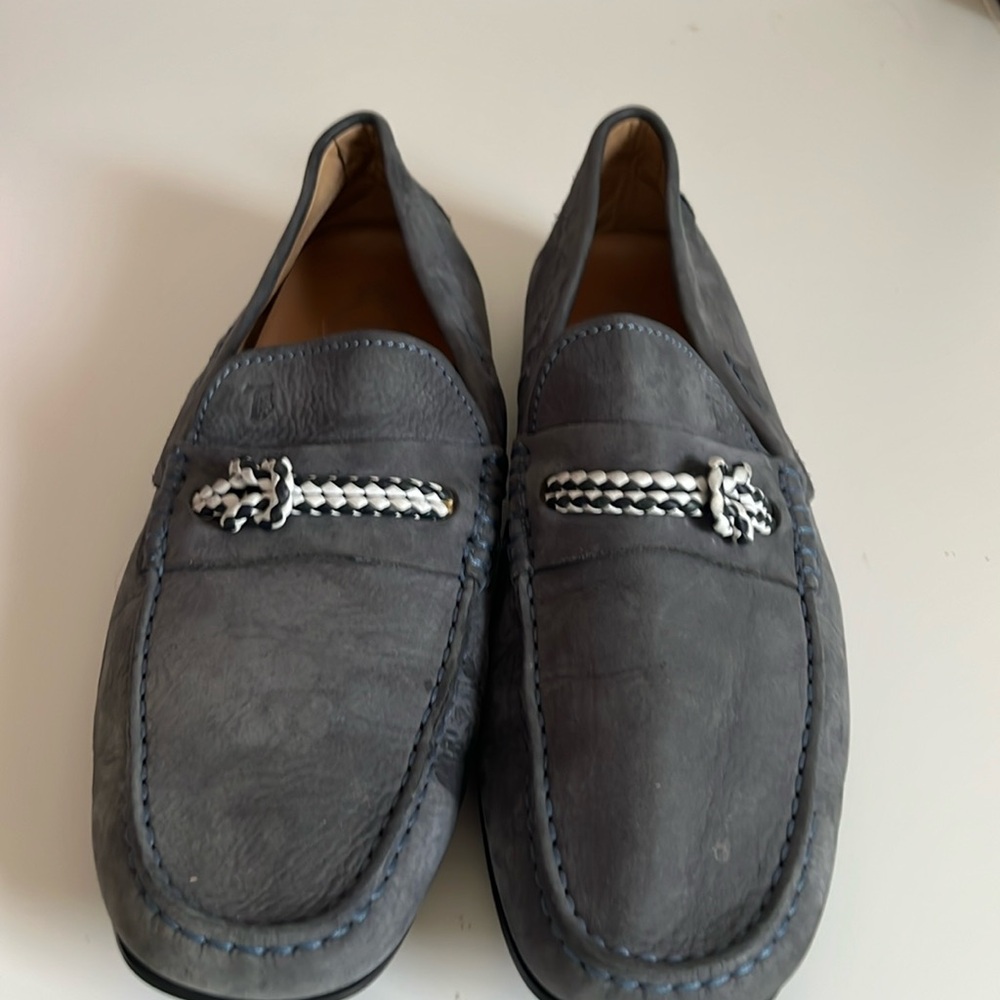 Tod's Gray Loafers with Braided Detail